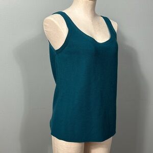 Eileen Fisher Teal Sleeveless Merino Wool Sweater size Petite